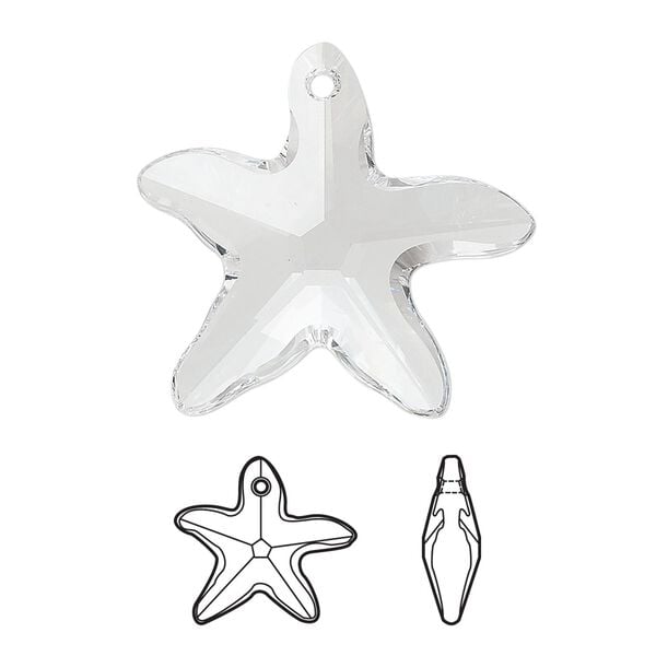 Focal 12pk crystal, Swarovski&reg; 30x28mm pendant starfish 6721 image number 0