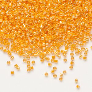 Seed bead, Delica&reg;, glass, pkg/250g, #11 round, opaque luster mandarin orange (DB-1563).