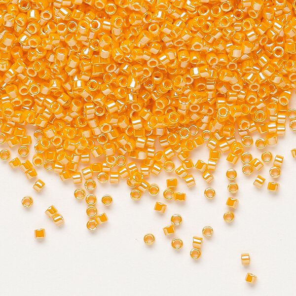 Seed bead, Delica&reg;, glass, pkg/250g, #11 round, opaque luster mandarin orange (DB-1563). image number 0