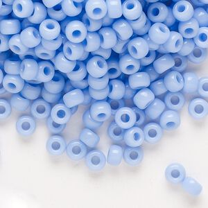 Seed bead, Miyuki, glass, pkg/25g, #6 rocaille, opaque blue agate, (RR-494).