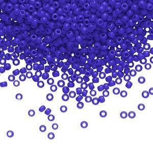 Seed bead, TOHO BEADS&reg;, glass, pkg/7.5g, #11 round, opaque frosted navy blue (TR-11-48F).