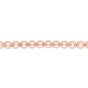 Pearl 100pk rose peach, Crystal Passions&reg; 4mm round 5810