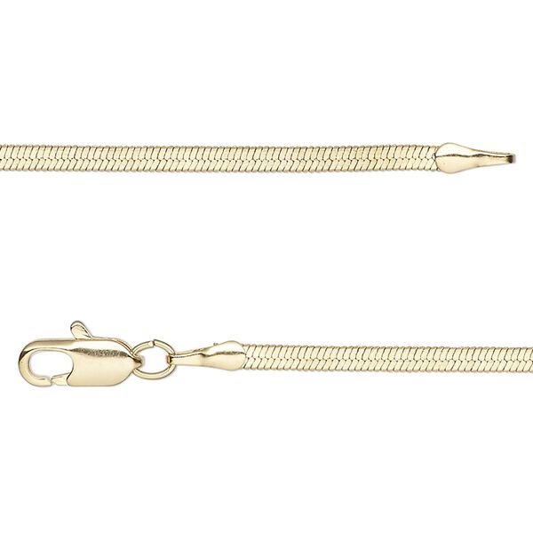 Chain 1pkg1 herringbone, 2mm / lobster claw clasp, gold-finished brass 24 inch image number 0