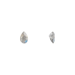 Labradorite 1pkg1, hand-cut faceted pear gem natural 6x4mm