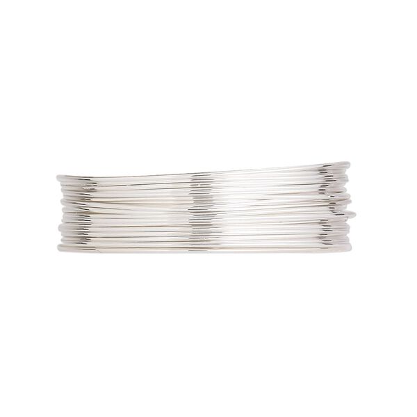 Wire, Argentium&reg; silver, half-hard, round, 24 gauge. Sold per pkg of 25 feet. image number 0