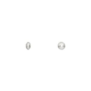 Bead 1pkg4 sterling silver, 3x2mm textured saucer