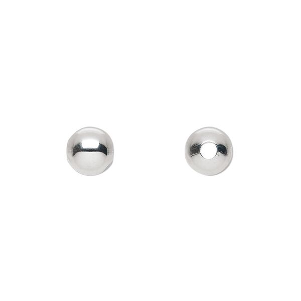 Bead 1pkg100 silver-plated, 7mm round, brass image number 0