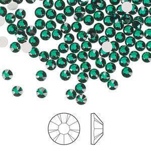Flat back 1440pk emerald foil back, Preciosa MAXIMA Czech crystal rhinestone 3-3.2mm chaton rose round SS12