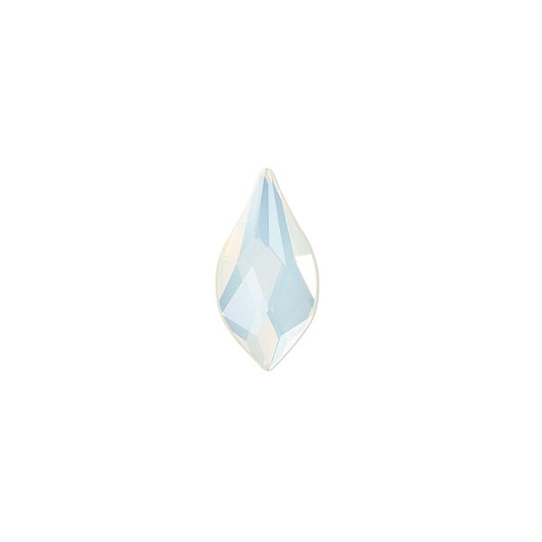 Flat back 72pk white opal foil back, Swarovski&reg; 14x7mm flame 2205 image number 0