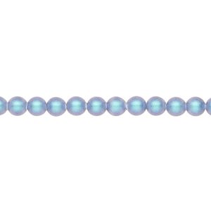 Pearl 100pk iridescent light blue, Crystal Passions&reg; 4mm round 5810