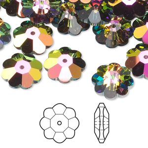 Margarita flower 12pk crystal vitrail medium, Crystal Passions&reg; 12x4mm 3700