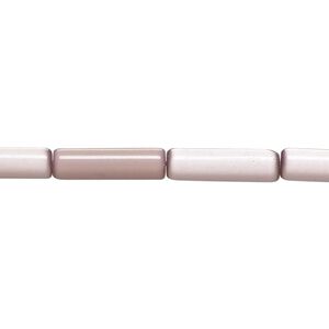 Bead, cat's eye glass (fiber optic glass), light purple, 15x4mm-17x6mm round tube. Sold per 14-inch strand, approximately 25 beads.