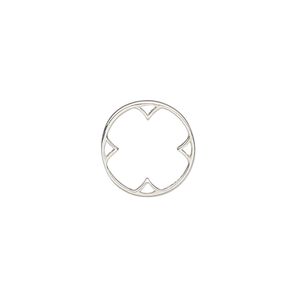 Component, Amoracast&reg;, sterling silver, 12mm nimbus circle. Sold individually.