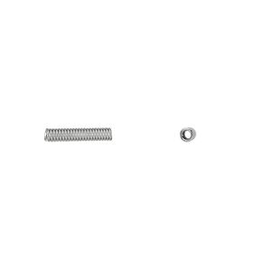 Cord coil glue-in 1pkg100 silver-plated, 10x2mm / 1mm inside diameter, brass