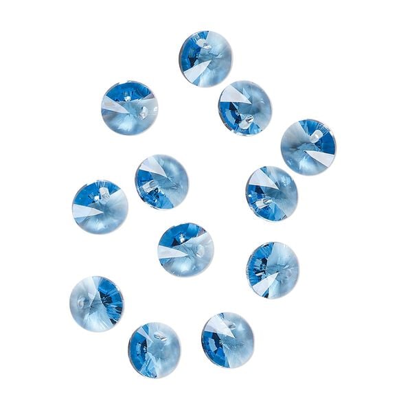 Drop 12pk cool blue, Crystal Passions&reg; Regenerated 6mm pendant mini disk 6428 image number 1