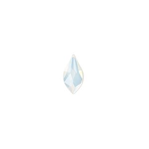 Flat back 12pk white opal foil back, Crystal Passions&reg; 10x5mm flame 2205