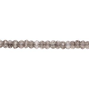 Quartz crystal 1pkg1, hand-cut faceted rondelle bead 14 inch 4x2mm-5x4mm