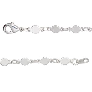 Chain 1pkg1 silver-plated mirror, 4mm / lobster claw clasp, brass 24 inch