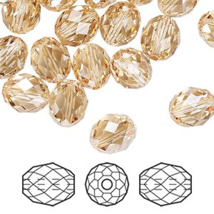 Bead 72pk crystal golden shadow, Swarovski&reg; 9.5x8mm olive briolette 5044