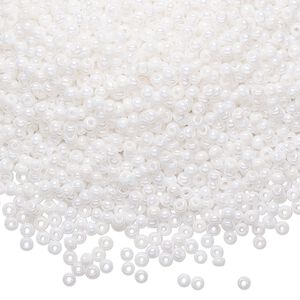 Seed bead, Preciosa Ornela Czech glass, pkg/500g, #11 rocaille, opaque rainbow chalkwhite, (46205).