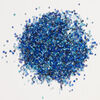 Seed bead mix, glass, 1pkg25g, #15 to #11 round, opaque and translucent multi-blue image number 1