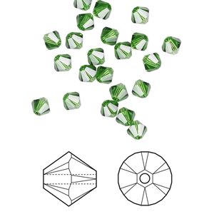 Bead 1440pk fern green, Swarovski&reg; 4mm XILION bicone 5328