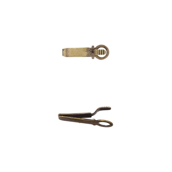 Clasp tab box 1pkg10, antique gold-plated 12x4mm replacement, antique brass image number 0