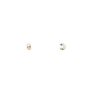 Crimp cover 1pkg10 14Kt gold-filled, 2mm smooth round