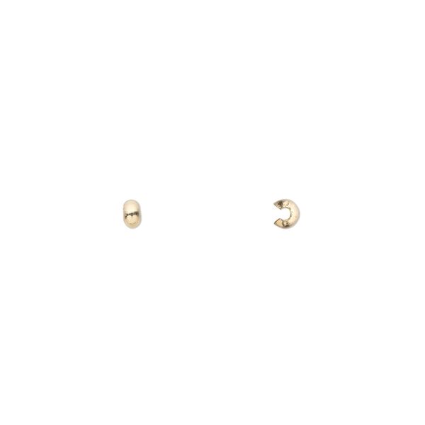 Crimp cover 1pkg10 14Kt gold-filled, 2mm smooth round image number 0