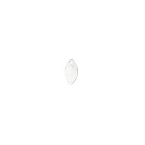 Drop, sterling silver, 8x4mm flat marquise. Sold per pkg of 12.