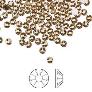 Flat back 1440pk light Colorado topaz foil back, Preciosa MAXIMA Czech crystal rhinestone 3-3.2mm chaton rose round SS12