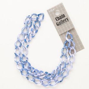 Chain 1pkg1 curb, 11mm, light purple / blue aluminum 17 inch