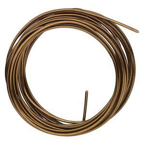 Wire, ParaWire&trade;, vintage bronze-finished copper, round, 14 gauge. Sold per 10-foot section.