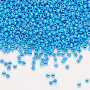 Seed bead, Preciosa Ornela Czech glass, pkg/50g, #11 rocaille, opaque terra dyed dark turquoise luster chalkwhite, (16365).