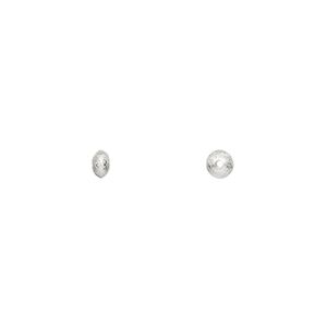 Bead 1pkg10 sterling silver, 3x2mm textured saucer