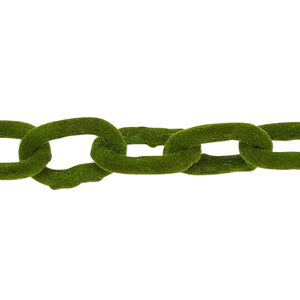 Chain 1pkg1 cable, 12mm, aluminum / flocked green 24 inch