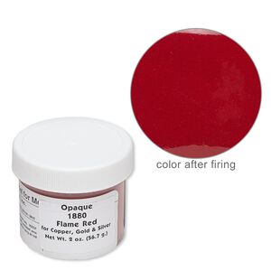 Enamel, Vitrearc&copy;, pkg/2-ounce jar, opaque flame red, (1880).
