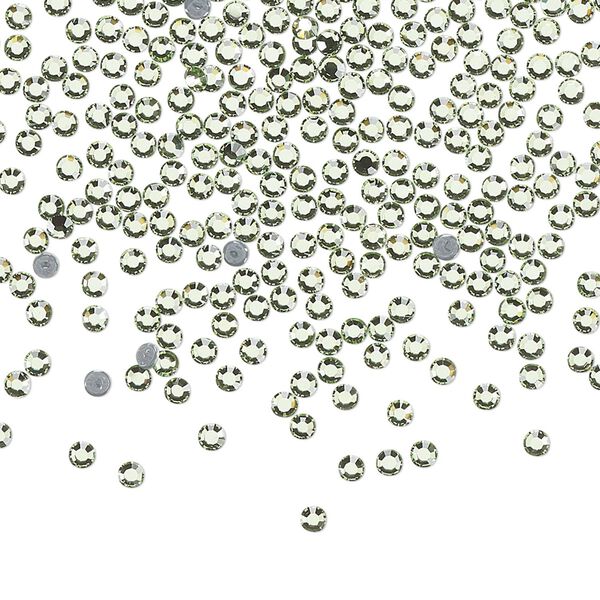 Flat back, Dance With Me&trade; crystal hotfix rhinestone, peridot, foil back, 1.9-2.1mm rose, SS6. Sold per pkg of 144 (1 gross). image number 0