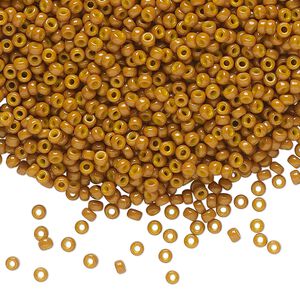 Seed bead, Miyuki, glass, pkg/25g, #11 rocaille, Duracoat&reg; opaque outside dyed toast, (RR-4460).