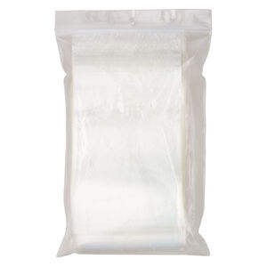 Bag, Tite-Lip&trade; 1pkg100, plastic, clear anti-tarnish, 4x6-inch top zip.