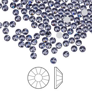 Flat back 144pk tanzanite foil back, Preciosa Viva 12&reg; Czech crystal rhinestone 3-3.2mm chaton rose round SS12