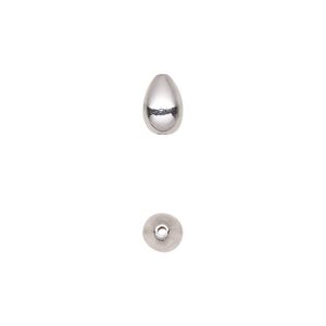 Bead 1pkg1 sterling silver, 8x5mm teardrop