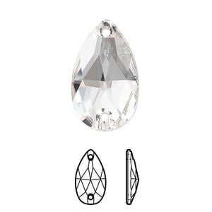 Sew-on 36pk crystal foil back, Swarovski&reg; 23x13.8mm pear 3230