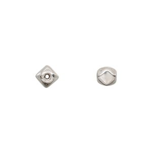 Bead 1pkg10 sterling silver, 6mm rounded square