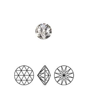 Round stone 2pk crystal foil back, Crystal Passions&reg; 8mm rose cut round 1401