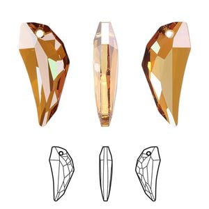 Focal 1pk crystal copper, Crystal Passions&reg; 30x14mm pendant pegasus 6150