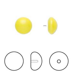 Pearl 2pk neon yellow, Crystal Passions&reg; 10mm cabochon 5817