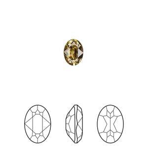Fancy stone 4pk dark jonquil foil back, Crystal Passions&reg; Regenerated 8x6mm oval 4120
