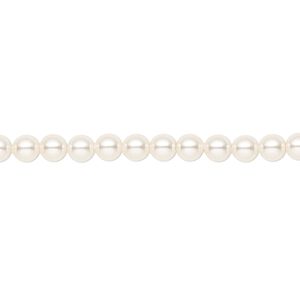 Pearl 100pk light creamrose, Crystal Passions&reg; 4mm round 5810