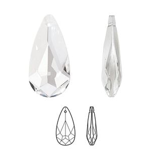 Drop 1pk crystal, Crystal Passions&reg; 24x12mm pendant teardrop 6100